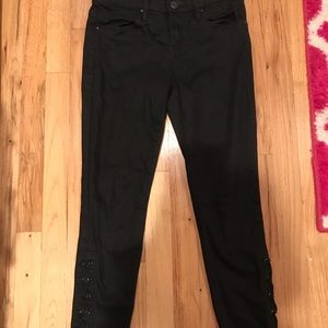 Blank nyc black lace up skinny jeans